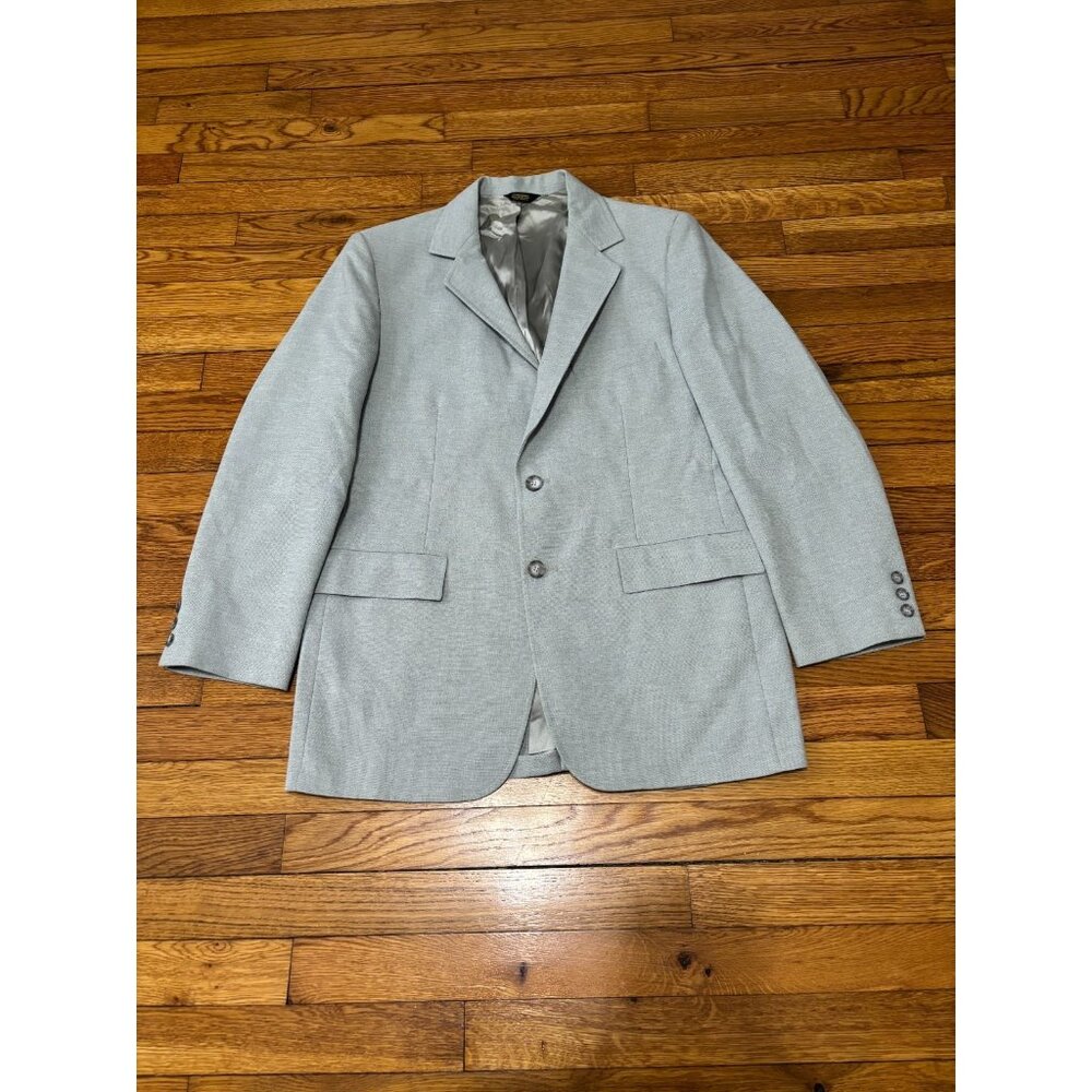VTG Anderson Little Mens Blazer Jacket Sz 40R Gray Polyester 2 Button Sport Coat